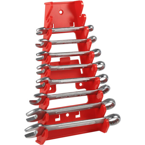 9 Slot Red Plastic Wrench Rack Standard Organizer Holder Storage Tool Wrenches Keeper (1/5)