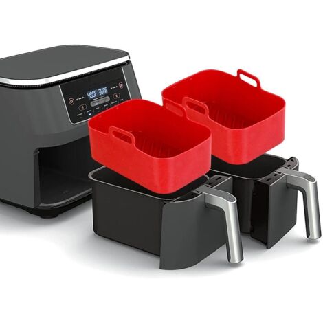 2pcs Air Fryer Silicone Pot Compatible for DZ201 Foodi 8QT Reusable Silicone Air Fryer Liner Air Fryer Accessories (1/5)
