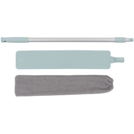 Dust Brush Aluminum Rod Long Handle 55in Extendable Elastic Opening Washable Long Flat Outline Microfiber Hand Duster