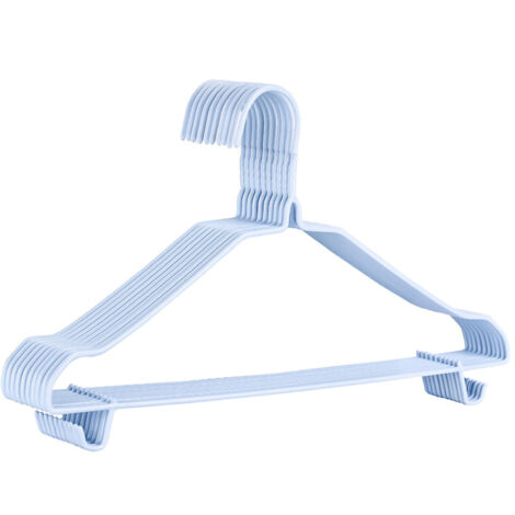 10Pcs Seamless Clothes Hanger Wet Dry Use Anti Deformation Anti Slip Colored Clothes Hangers for Home Dorm Nordic Blue 38cm (1/5)