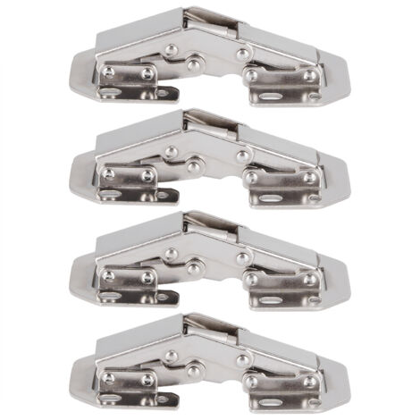 4Set Cabinet Hinges Bridge Shaped Door Hinge Kit for Cupboard Closet Wardrobe Furniture (1/5)