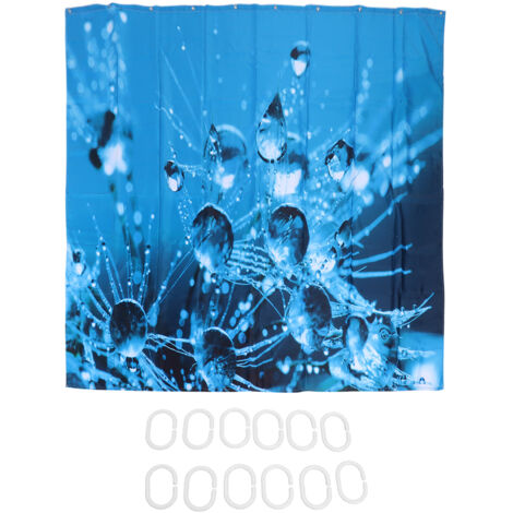 Shower Curtain with 12 Hooks Waterproof Shower Bath Curtain for Bathroom Decoration150x180 cm (1/5)