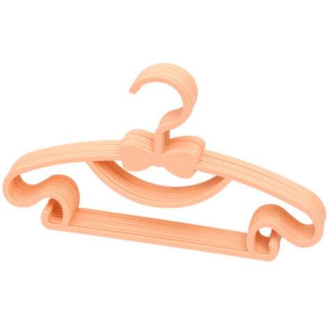 10PCS Kids Storage Hangers Plastic Thicken Bow Knot Coat Drying Hanger for Toddler Baby Orange (1/5)