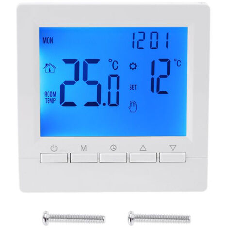 Electronic Digital Thermostat with LCD Display Wall Mounted Smart Thermostat Floor Heating Temperature Controller (1/5)