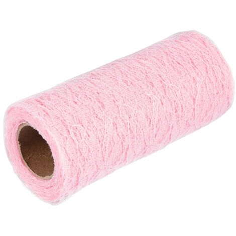 10 Yard Long Wedding Party Decoration Table Runner Chair Sash Floral Lace Tulle Roll (Pink) (1/3)