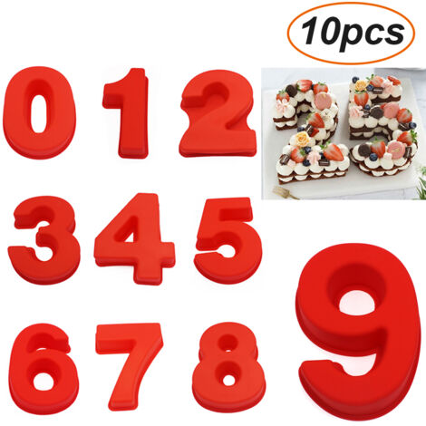 2PCS 10 Inch Silicone Cake Mold 6 and 0 Numbers DIY Silicone Cake Baking Mold 3D Silicone Cake Mold for Birthday and Wedding Anniversary (1/5)