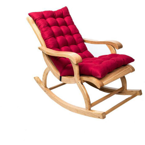 Suede Sun Lounger Chair Cushions Non Slip Rocking Chair Cushion Garden Recliner Quilted Thick Padded Seat Cushion with Ties (1/5)