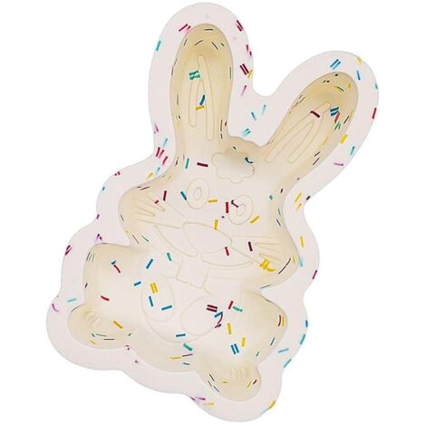 Bunny Shape Nonstick Silicone Mold 3D Easter Bunny Mold Fondant Cake Baking Mold for DIY Cake Soap Jelly Pastry (1/5)