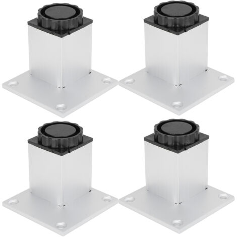4Pcs Sofa Leg Aluminium Alloy Square Adjustable Cabinet Foot Furniture Hardware Fittings60mm