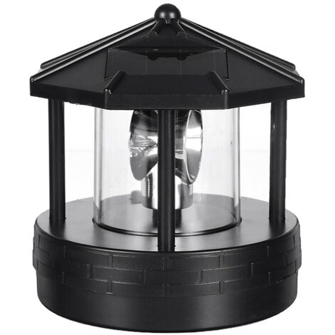 Solar Powered Lighthouse Rotating Outdoor Waterproof LED Solar Light Beacon Tower Decorative Lamp for Garden Lawn Patio (1/5)
