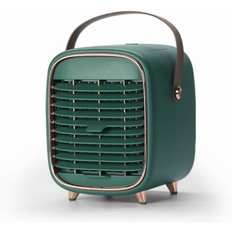 Air Conditioner Cooling Fan Silent USB Evaporative Cooler with Portable Carrying Strap for Home Office Car Green (1/5)