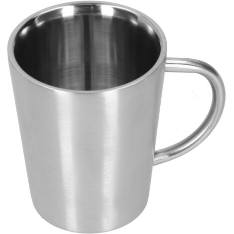 340ml 304 Stainless Steel Beer Mug Coffee Water Cup with Handgrip Double Wall DrinkwareStainless Steel Color (1/5)
