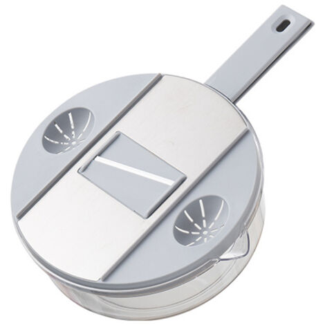 Multifunctional Vegetable Cutter Stainless Steel Household Manual Vegetable Chopper for Kitchen Round Galaxy Grey, (Send 6 Blades, Hand Protector, Storage Box)