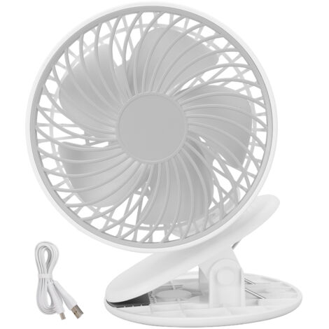 Portable Desk Fan 3 Speed Wind Mini Desktop Fan with Clip for Home Office and BedroomWhite (1/5)