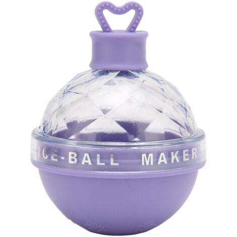 Ice Ball Mould Soft Bottom Cute Shape Round Ice Mold Maker for Wine Coffee Fruit Tea Purple (1/5)