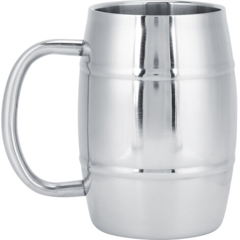 470ml 304 DoubleLayer Stainless Steel Beer Mug Outdoor Camping Tea Coffee Cup with Handle (1/5)