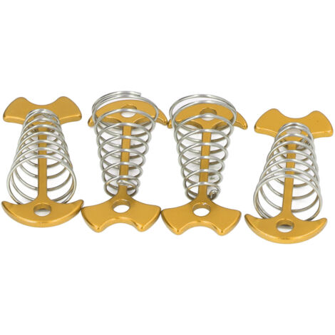 4pcs Fishbone Tent Nails Aluminum Alloy Stainless Steel Extended Plank Floor Canopy Stakes with Spring Gold (1/5)