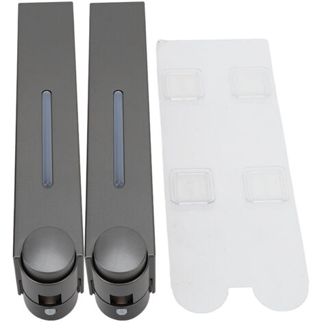 Wall Mounted Liquid Soap Dispensers Back Stick Type Plastic Shampoo Dispenser for Home Hotel School Toilet Grey 6028 2 Cups (1/5)