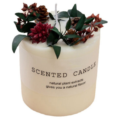 Scented Candle Soy Wax Dry Flower Glass Cover Wood Mat Aromatherapy Candle for Home Decoration Birthday Gift Type 1 (1/5)