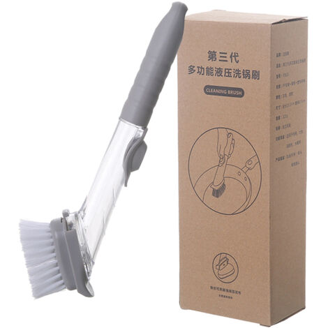 Hydraulic Brush Automatic Adding Liquid Pot Soft Kitchen Brush Kitchen Utensils for Pot Bowl1Pc Handle 1Pc Brush (1/5)