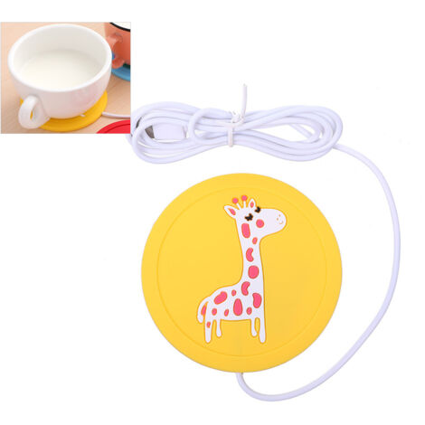 USB Heating Silicone Coaster Cute Cartoon Animal Drink Warmer Mat Nonslip Cup Pad (1/5)