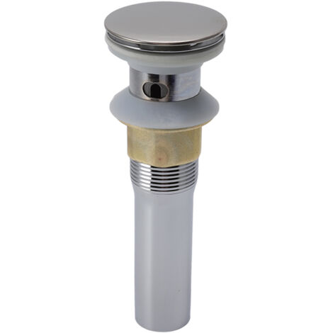 Faucet Sink Pop Up Drain Stopper Press Bounce Drain Electroplating Stainless Steel Wash Basin Drain with Strainer Basket for Home With Hole (1/5)