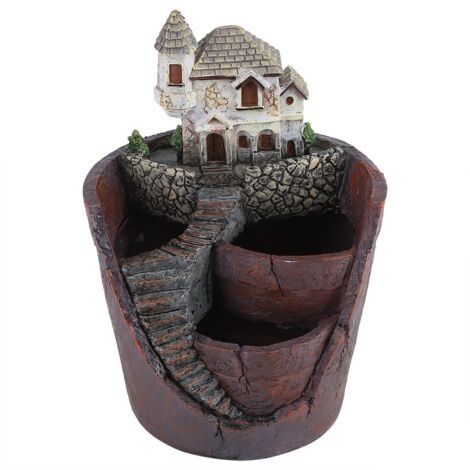 Creative Resin Succulent Plant Pot Container Herb Flower Basket Home Garden Decor Castle (1/5)