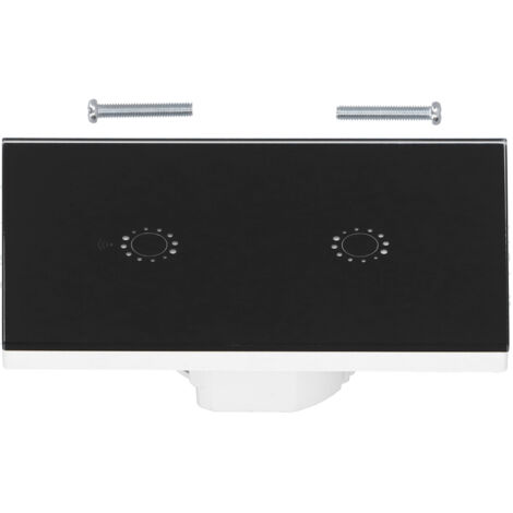 LED Smart Light Switch WiFi Wall Touch 2 Gang for Amazon Alexa Intelligent Voice APP Control AC 95‑250VBlack Cover