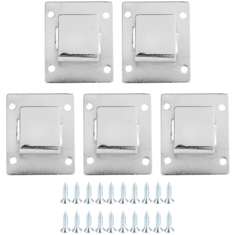 5Pcs Shelf Mount Bracket Hanger Stainless Steel Tube Support Holder Buckle Hardware SilverOpening Type (1/5)