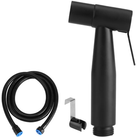 Stainless Steel Black Bathroom Toilet Handheld Bidet Cloth Diaper Cleaning Sprayer Shattaf Kit (1/5)