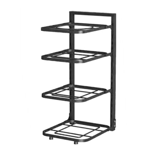 Pot Storage Rack Multilayer Thicken Strong Bearing Round Corner Pot Organizer for Kitchen Four Layers/52x27x23cm (1/5)