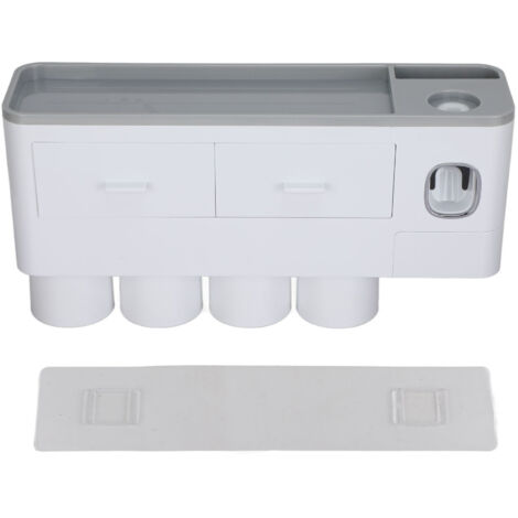 Hanging Magnetic Toothbrush Holder Set with Toothpaste Dispenser Squeezer Toiletry Drawer Holder for Bathroom (1/5)