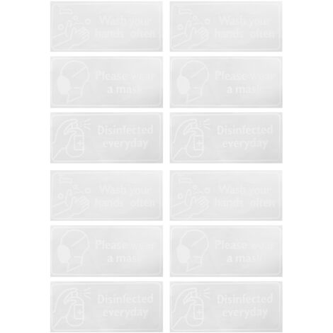 4Set English Warning Signs Safety Marking Wall Hanging Stickers for Showcase Public Places