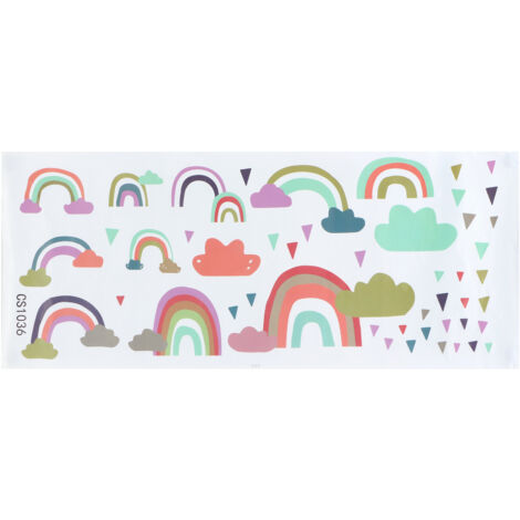 Wall Sticker Self‑Adhesive Colorful Clouds Pattern Decals Home Coffee Shop Decoration (1/5)