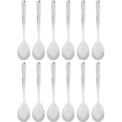 12PCS Silverware Set Stainless Steel Flatware Cutlery Kitchen Utensils for Hotel RestaurantSpoon (1/5)
