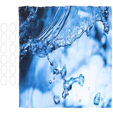 Shower Curtain Set Waterproof Hanging Bath Curtain with Rings Bathroom Accessory150x180cm (1/5)
