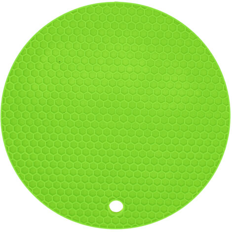Round Shape Mat Food Grade Thickened Silicone Placemat Insulation Pad Microwave Oven MatGreen (1/5)