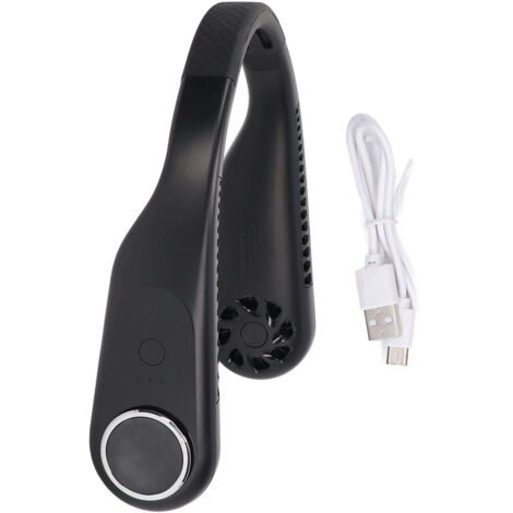 Hanging Neck Fan 3 Modes USB Charging 3600mAh Battery Adjustable Angle Mute Design Face Fan for Home Office Travel Black (1/5)