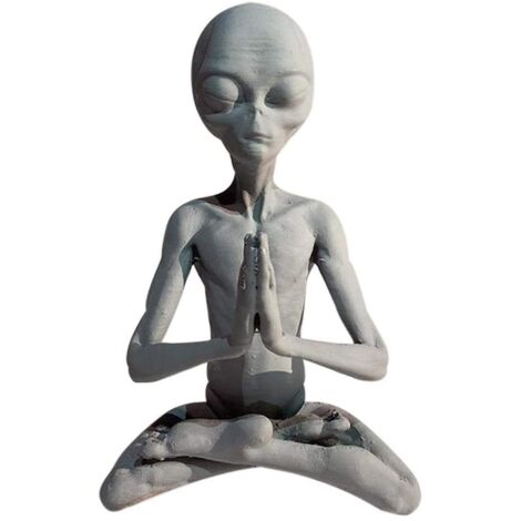 Garden Art Sculpture Meditating Statue Extraterrestrial Figurines for Indoor Outdoor Home Office Garden Lawn Decor (1/5)