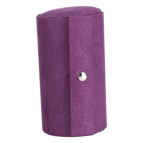 Portable 3 Layers Cylinder Shaped Jewelry Storage Box Organizer for Girls Women Gift Purple (1/5)