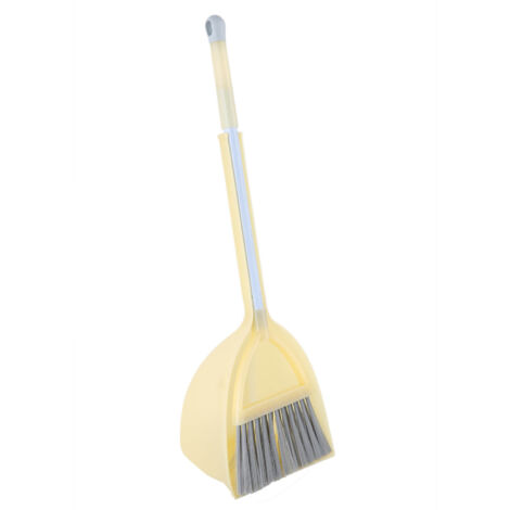 Kids Dustpan Set Soft Fur Plastic Small Broom Dustpan for Baby Kids Toys Kindergarten Yellow (1/5)