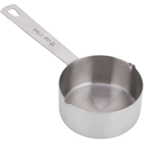Baking Measuring Spoon 304 Stainless Steel Measuring Cup Scoop with Scales Kitchen Supplies1/2cup125ml (1/5)