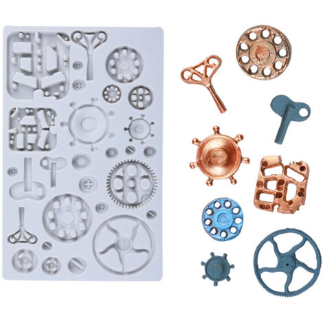 Vintage Gears Mold Steam Punk Chocolate Mould Silicone Cake Decorating Mold (1/5)