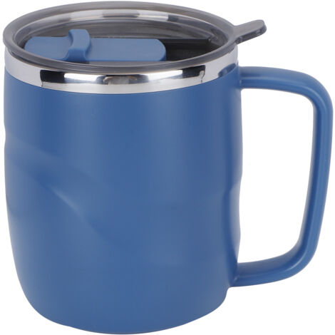 400ml Coffee Mug Stainless Steel Anti Scalding Water Cup with Lid for Home Office Wonderful Gift(Blue ) (1/5)
