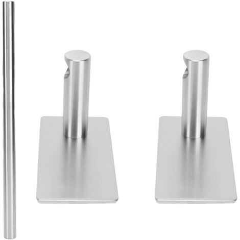 Stainless Steel Self‑Adhesive Towel Bar with Base Bathroom Kitchen Towel Rack for Home (1/5)