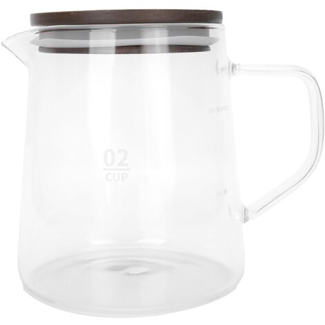 Coffee Pot with Lid HeatResistant Glass Heat Insulation Handle Kettle for Tea Milk Juice(500ml ) (1/5)