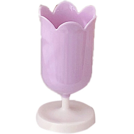 Pen Holder Tulip Shape Innovative Vintage Photo Props Large Capacity Pencil Holder for Office Study Room Home Purple (1/5)