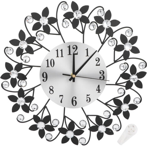 Modern Metal Wall Clock Crystal Home Office Decor Silent Metal Wall Clock (1/5)