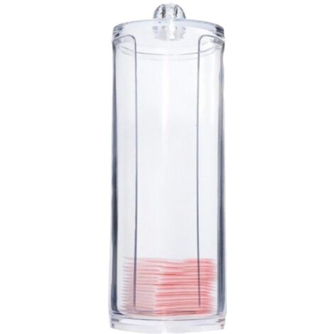 Transparent Round Plastic Container Cotton Pad Holder Makeup Cosmetic Storage Organizer Box (1/4)