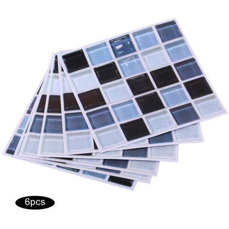 6Pcs Mosaic Self adhesive Wall Tile Sticker Kitchen Oil proof Stickers Bathroom Decor(FX705) (1/5)